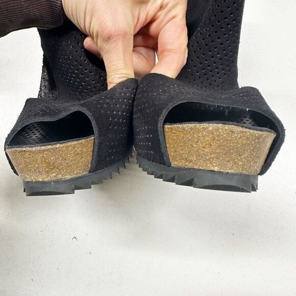 Pedro Garcia Petunia Perforated Heeled Sandals Womens Size 39 Black - Picture 6 of 10
